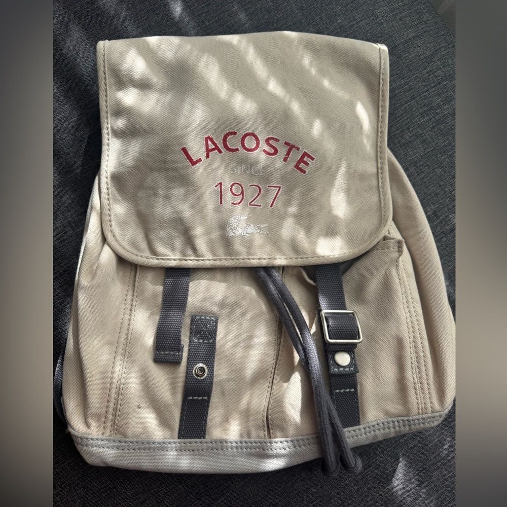 Lacoste Beige Backpack - Picture 1 of 10